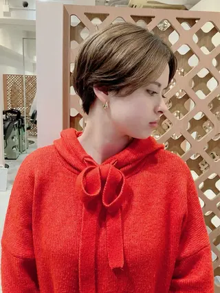 ショート カラー パーマ 川間 将彦のヘアスタイル