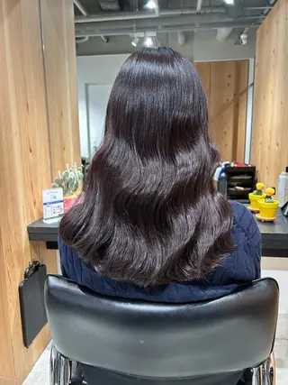 セミロング カラー スキバサミを使わない カット🌼唯🌼のヘアスタイル