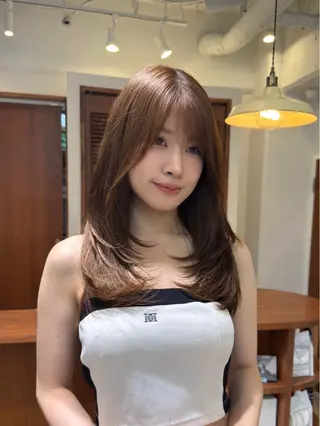 ロング レイヤーカット 縮毛矯正 高杉颯汰のヘアスタイル
