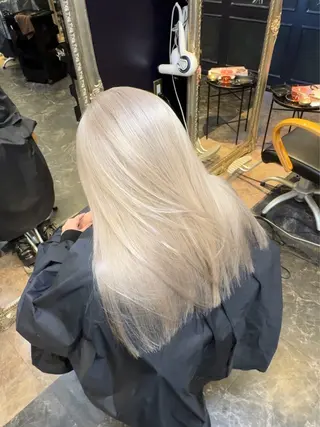 ロング カラー 店長 ハイトーン× 髪質改善/舘野 涼太のヘアスタイル
