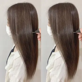 ロング 髪質改善 髪質改善カラーのヘアスタイル