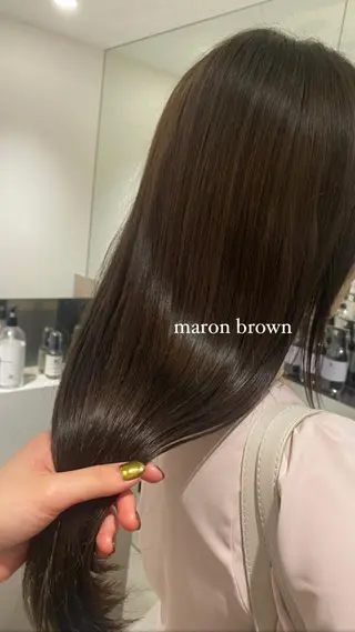 ロング カラー ミオ💎ショート 透ける暗髪のヘアスタイル