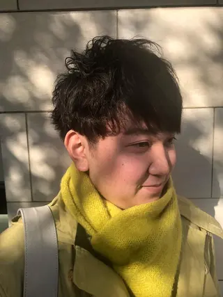 ショート パーマ メンズ 似合わせ/代表 髪質改善/山田将大のヘアスタイル