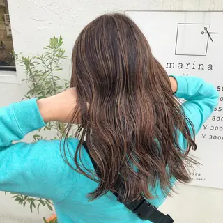 セミロング カラー パーマ ヘアアレンジ 【ツヤ髪美容師】 ツダケイスケのヘアスタイル