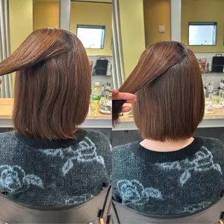 ショート パーマ hub hair レイヤー/透明感のヘアスタイル