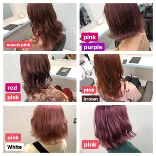 ミディアム カラー パーマ ヘアアレンジ ♡透け感カラー 大賀哲平♡のヘアスタイル