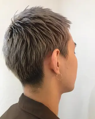 ショート カラー 森貴裕/ベージュ/ パーマ/オリーブのヘアスタイル