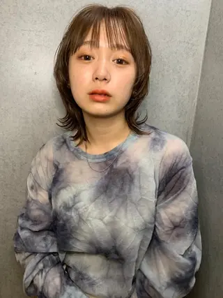 ミディアム パーマ カラー CEINE+ officialのヘアスタイル