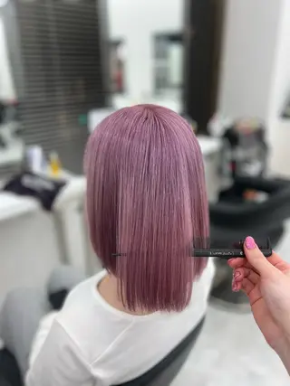 ショート カラー 💖似合わせカラー レイヤー💖縮毛矯正のヘアスタイル