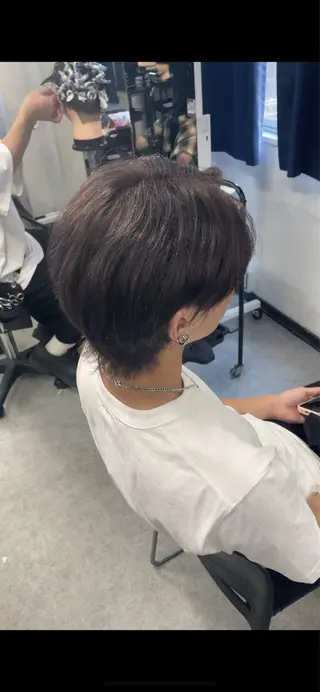 カラー メンズ 透明感🤍レイヤー ベージュ‎🤍ピンクのヘアスタイル