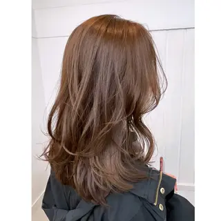 セミロング カラー パーマ ヘアアレンジ 二ヶ月綺麗なデザイン カット/星野六三四のヘアスタイル