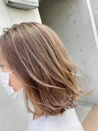 ミディアム カラー 通い続けられるサロン ママ美容師　明日香のヘアスタイル