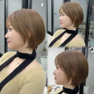 ショート view NAGOYA所属・あゆ/縮毛 矯正/透明感カラーのヘアスタイル