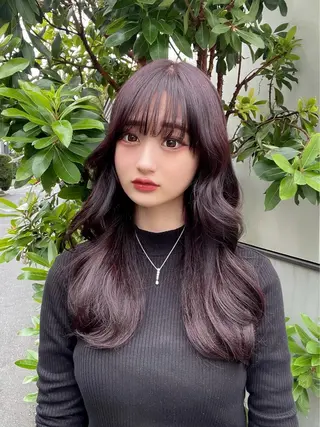 セミロング カラー 顔周りカット 【オノザワリョウ】のヘアスタイル