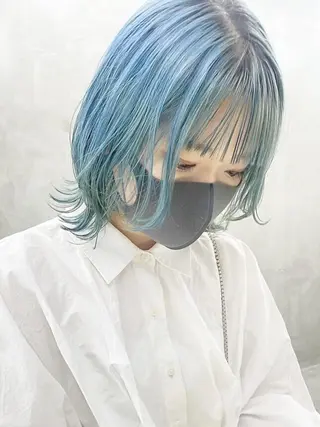 ミディアム カラー パーマ ヘアアレンジ メンズ ハイトーン/レイヤー 🌸さくらのヘアスタイル