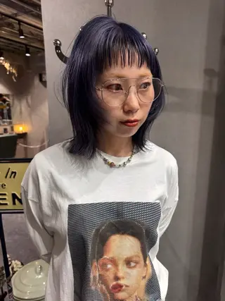 ミディアム カラー パーマ ヘアアレンジ 心斎橋美容室 Junのヘアスタイル