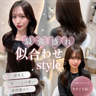 セミロング カラー 🍑艶髪/艶カラー 🍑MOMOKA🍑のヘアスタイル