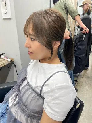 セミロング カラー 新宿/韓国ヘア/ 髪質改善ストレートのヘアスタイル