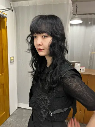 セミロング カラー パーマ riko .のヘアスタイル