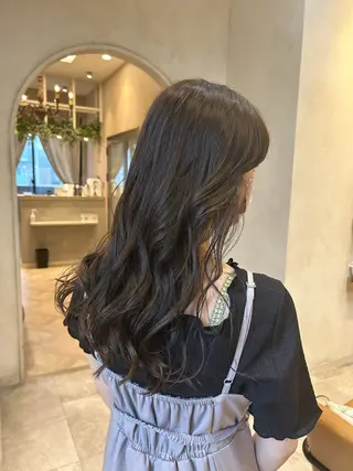ロング カラー あべ えみのヘアスタイル