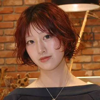 ショート カラー パーマ "ラフな雰囲気"🍃 パーマ🌀かんたまるのヘアスタイル