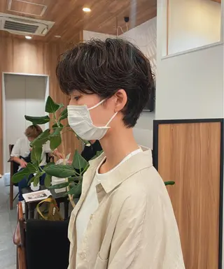 ショート カラー パーマ 🍃服部 雅哉🍃銀座◎のヘアスタイル
