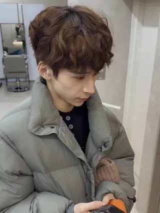 パーマ カラー ショート メンズ ROW 札幌のヘアスタイル