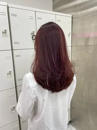 セミロング カラー 💖似合わせカラー レイヤー💖縮毛矯正のヘアスタイル