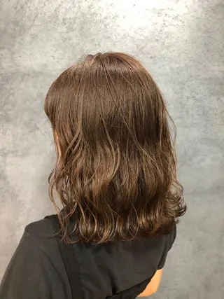 ミディアム カラー ヘアアレンジ メンズ キッズ ネイル マツエク・マツパ 透明感カラー🤎 ゆりのヘアスタイル