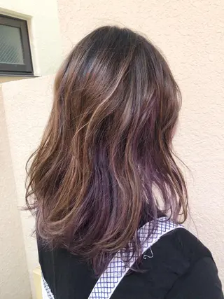 ミディアム カラー パーマ ヘアアレンジ 【白髪ぼかし 専門GBG】自由が丘のヘアスタイル