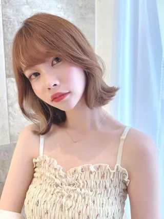 ミディアム カラー MIKU /ボブ/外ハネボブのヘアスタイル