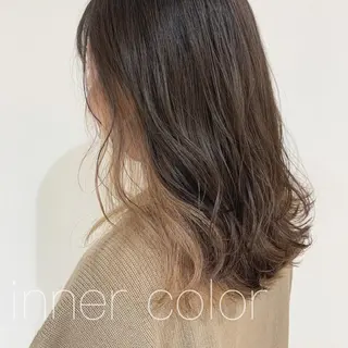 セミロング 透明感カラー 金村真子のヘアスタイル