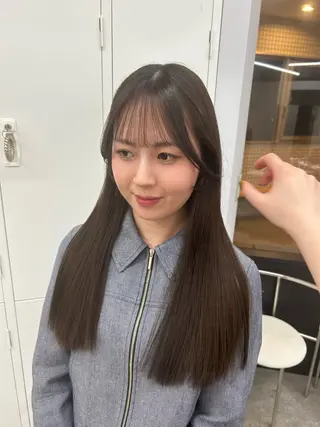 ロング ハルカ 縮毛矯正 カットモデル募集中のヘアスタイル