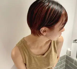 ミディアム パーマ カラー CEINE PATHのヘアスタイル