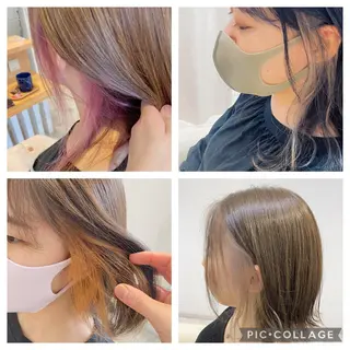 カラー 酸性ストレート/ブリ ーチなしWカラー河本のヘアスタイル