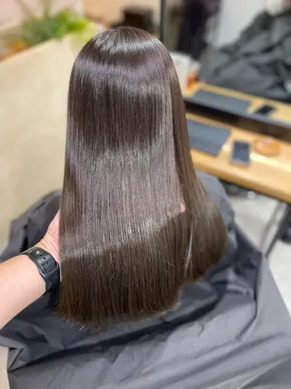 セミロング カラー 髪質改善/堀江 ケアカラーtoshiのヘアスタイル