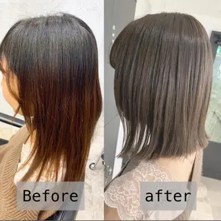ミディアム カラー 前髪顔周りカット 沼田　拓斗のヘアスタイル