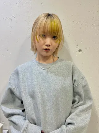 ミディアム カラー ヘアアレンジ ハッシュレイヤー ༊*·˚ リナのヘアスタイル