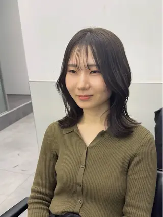 セミロング カラー 韓国ヘア🇰🇷 スズキのヘアスタイル
