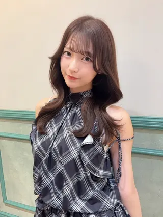 セミロング 韓国レイヤーカット/ 縮毛矯正/羽田航のヘアスタイル