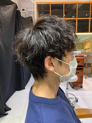 ショート カラー パーマ ヘアアレンジ メンズ メンズパーマの巨匠 鈴木純のヘアスタイル
