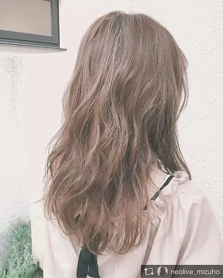 ロング カラー パーマ ヘアアレンジ 【白髪ぼかし 専門GBG】自由が丘のヘアスタイル