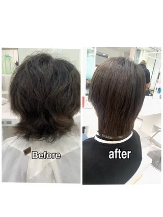 ショート パーマ ブリーチでもできる 縮毛矯正相原慎🌈のヘアスタイル