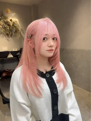 ロング カラー ARIA💎縮毛矯正 ブリーチ💎複雑履歴のヘアスタイル