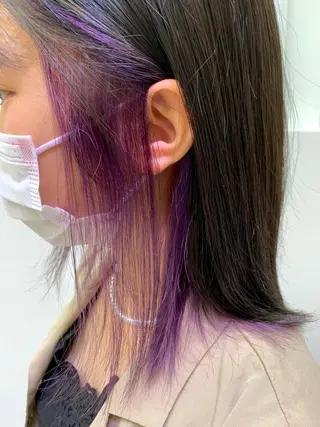 ミディアム カラー 福田千尋/インナー カラー/縮毛矯正のヘアスタイル