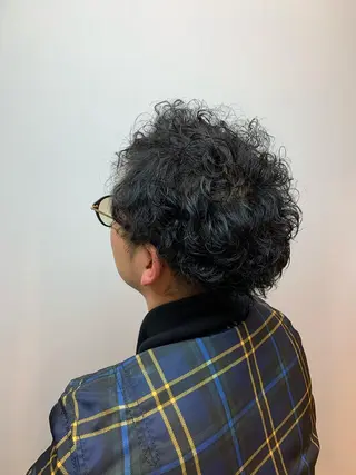 ショート パーマ メンズ 艶髪/白髪ぼかし ヘッドスパ/大野結菜のヘアスタイル