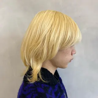 ミディアム カラー メンズ 🩵ブリーチカラー 🐈MIORI🩵のヘアスタイル