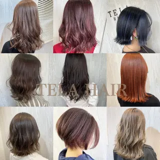 ミディアム カラー ヘアアレンジ HUENEST アカデミーサロンのヘアスタイル