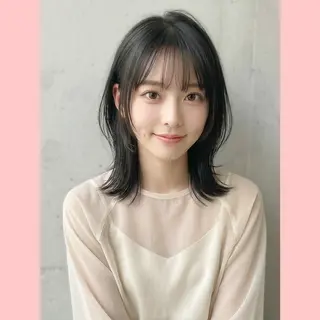 セミロング カラー 髪質改善ストレート 笹沼陸矢のヘアスタイル