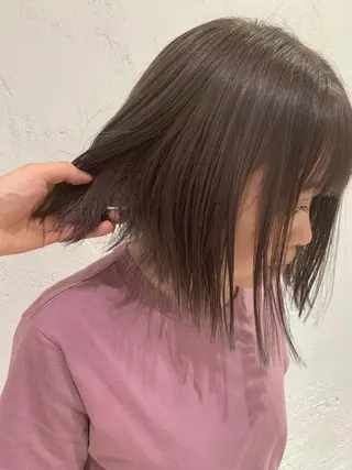 セミロング カラー ヘアアレンジ 🫧透明感カラー/ ボブ/小笠原汐海🪽のヘアスタイル